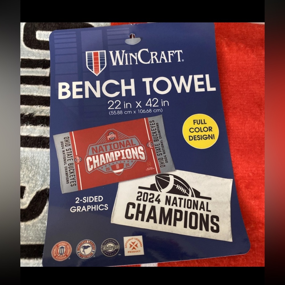 WinCraft National Champions Bench Towel - Red, White, and Black